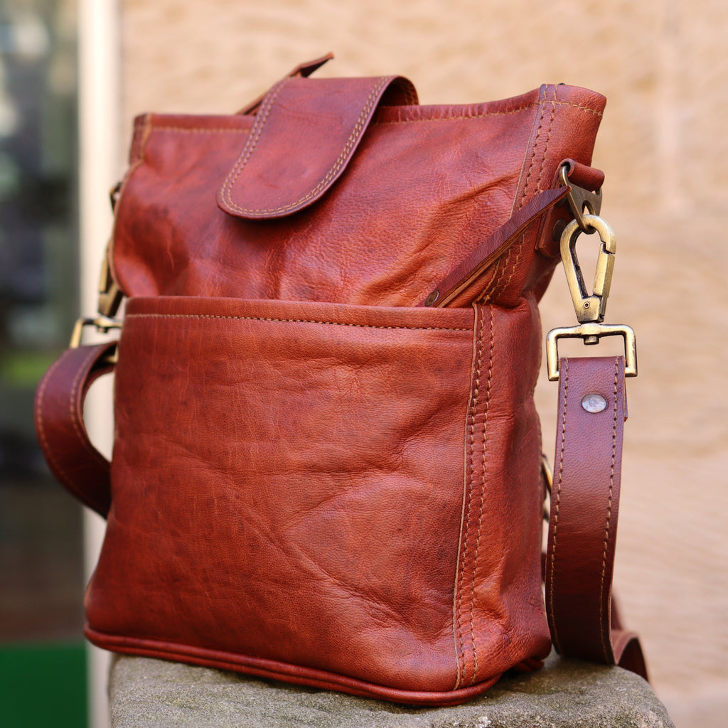 Tiffany 9 inch Tote Crossbody Travel  Goat Leather Bag