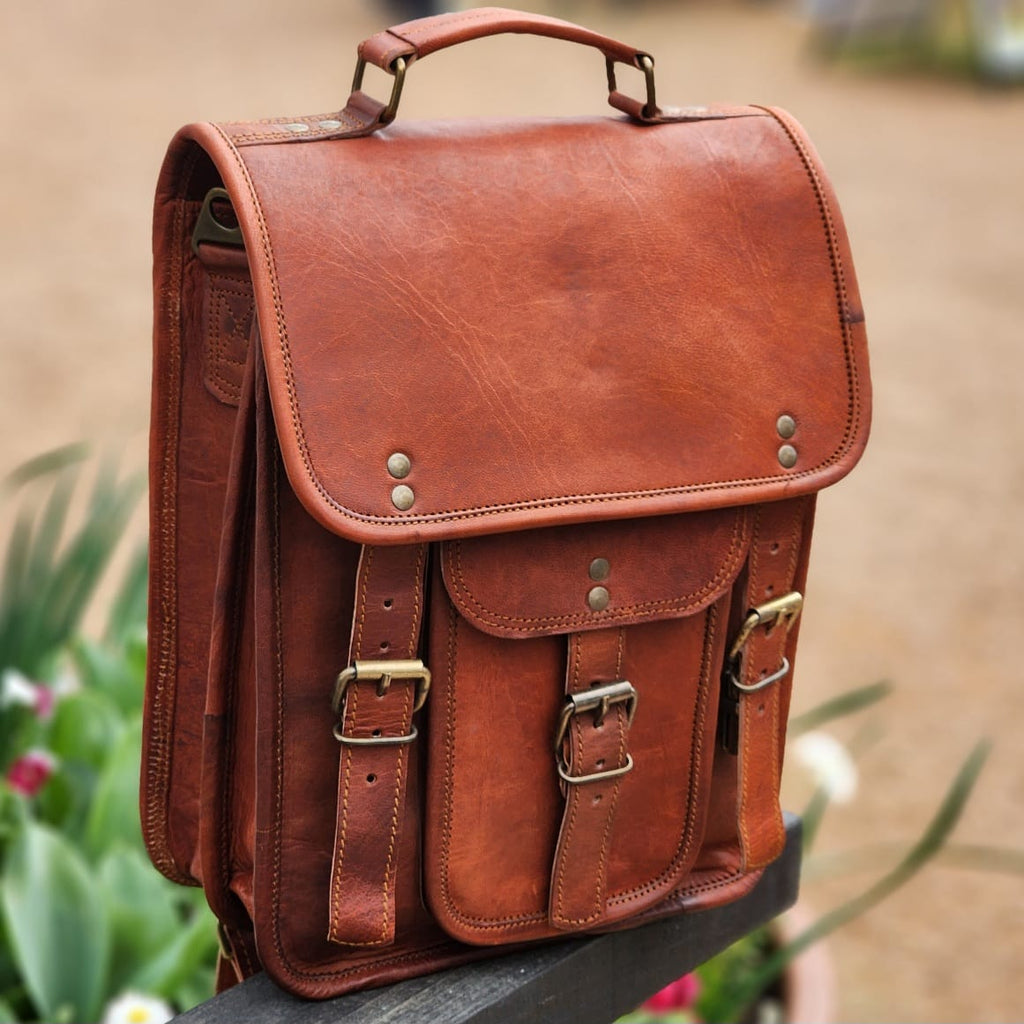 Double Bay 12 Inch Goat Leather Backpack