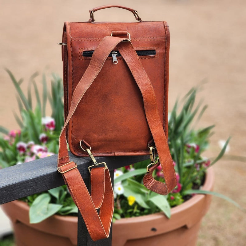 Double Bay 12 Inch Goat Leather Backpack