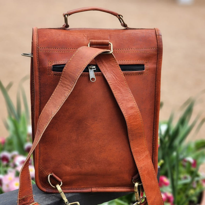 Double Bay 12 Inch Goat Leather Backpack