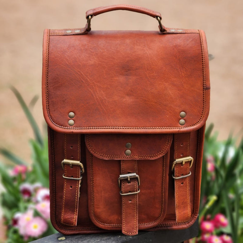 Double Bay 12 Inch Goat Leather Backpack