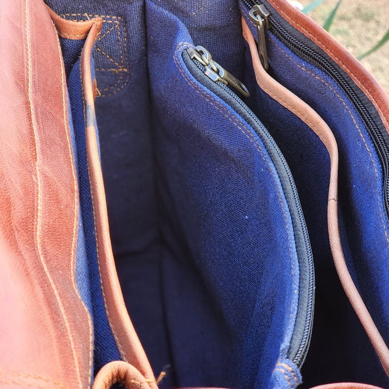 Double Bay 12 Inch Goat Leather Backpack