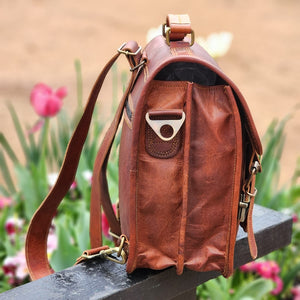 ALAMO 12 INCH GOAT LEATHER SATCHEL AND BACKPACK