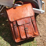 Load image into Gallery viewer, Double Bay 16 Inch Goat hide Backpack
