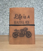 Cargar imagen en el visor de la galería, A Beautiful Ride Handmade Natural Leather Journal

