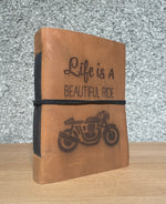 Cargar imagen en el visor de la galería, A Beautiful Ride Handmade Natural Leather Journal
