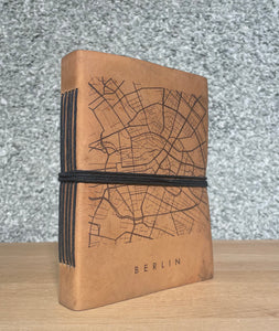Berlin City Gridlines Handmade Natural Leather Journal