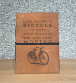 Lade das Bild in den Galerie-Viewer, Life is Like a Bicycle Handmade Natural Leather Journal
