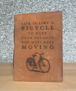 Cargar imagen en el visor de la galería, Life is Like a Bicycle Handmade Natural Leather Journal
