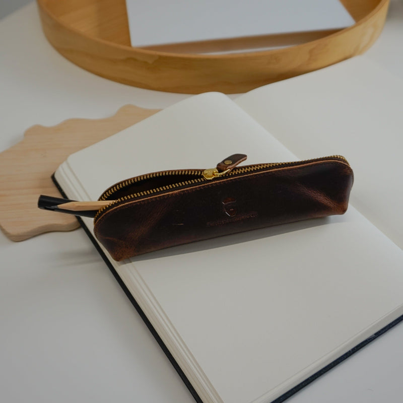 Bondi Pencil Case Waxed Buffalo Hide