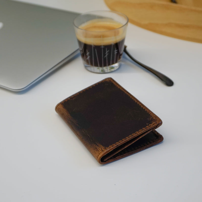 Carlton Card Case Waxed Buffalo Hide