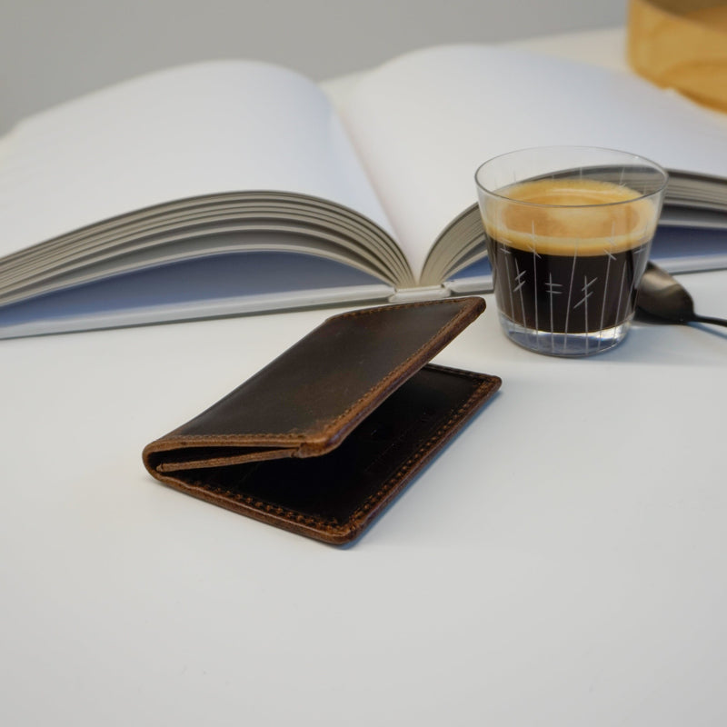 Carlton Card Case Waxed Buffalo Hide
