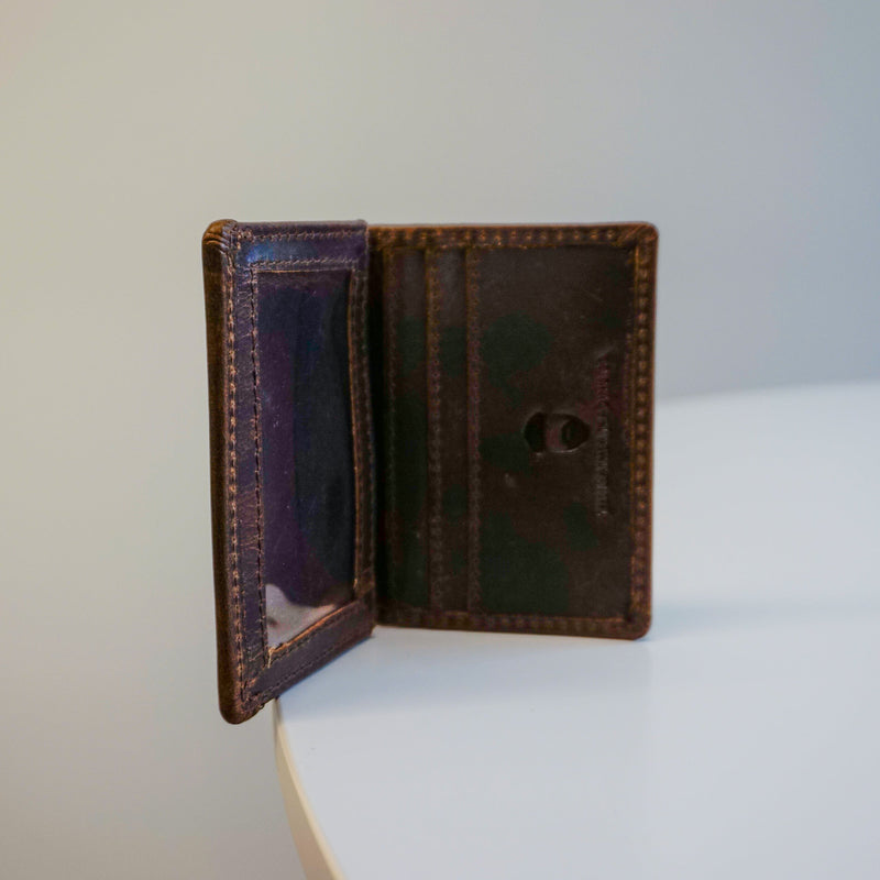 Carlton Card Case Waxed Buffalo Hide