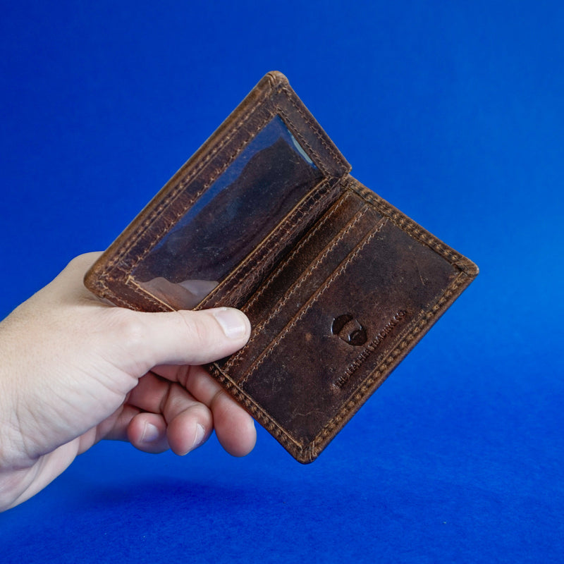 Carlton Card Case Waxed Buffalo Hide