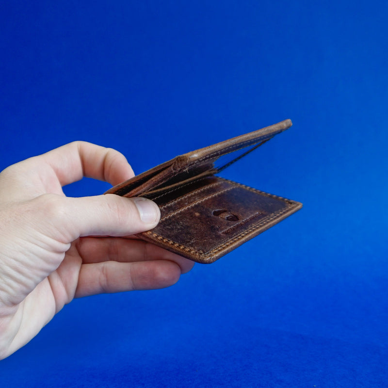 Carlton Card Case Waxed Buffalo Hide