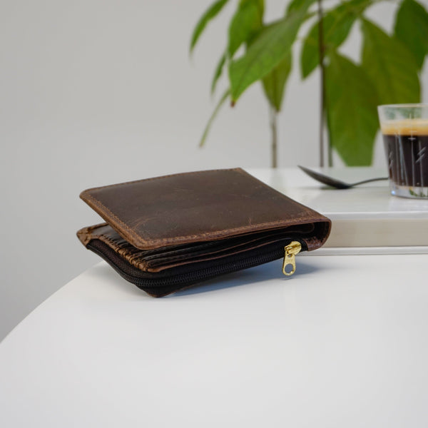 Double Bay Wallet Waxed Buffalo Hide