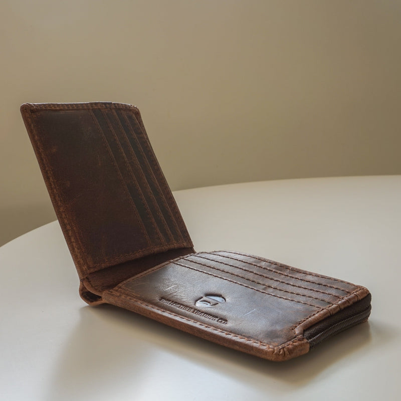 Double Bay Wallet Waxed Buffalo Hide