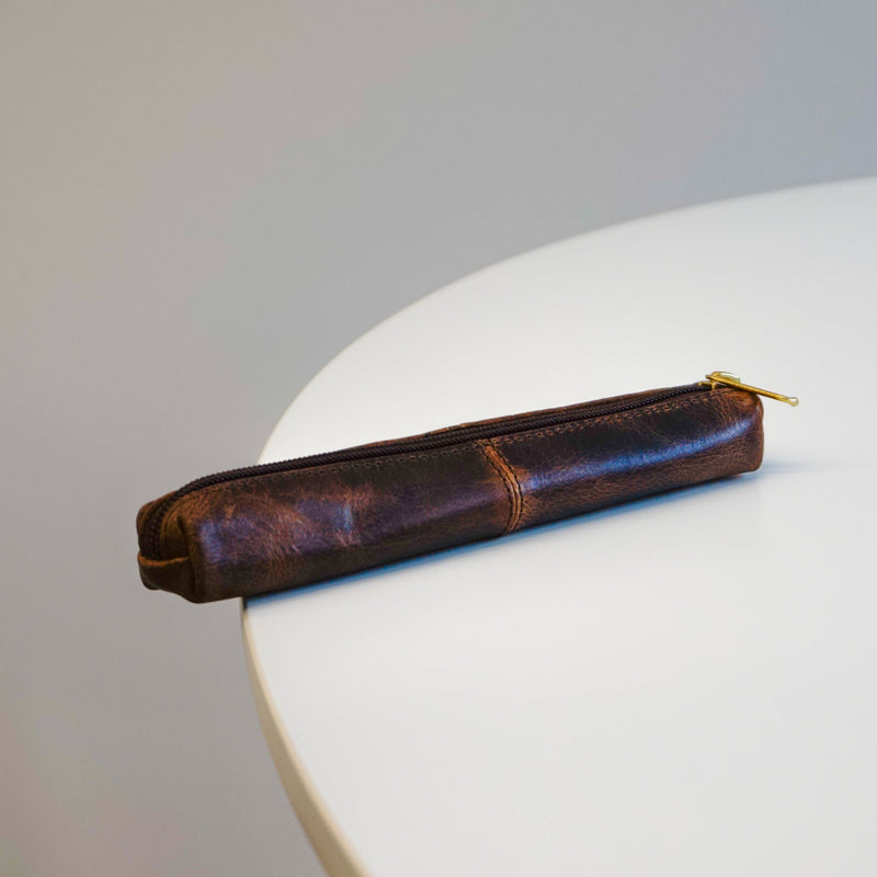 Hornsby Pencil Case Waxed Buffalo Hide