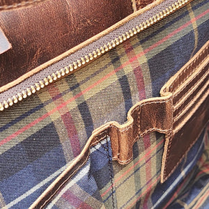 PYRMONT 16-BUFF-ZIP-LAPTOP BAG-BROWN
