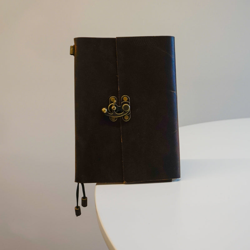 Midori A5 Journal Lock in Waxed Buffalo Hide