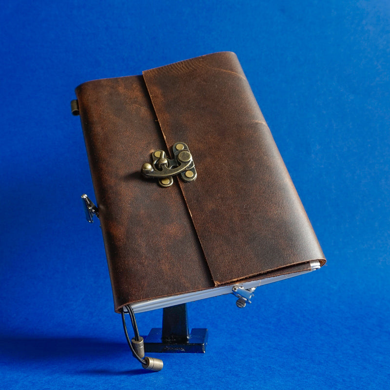 Midori A5 Journal Lock in Waxed Buffalo Hide