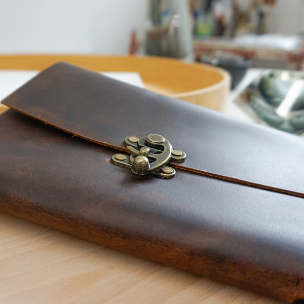 Midori A5 Journal Lock in Waxed Buffalo Hide