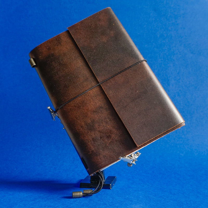 Midori A5 Journal Elastic in Waxed Buffalo Hide