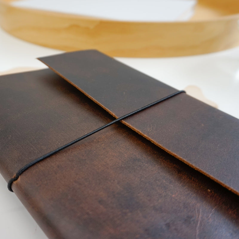 Midori A5 Journal Elastic in Waxed Buffalo Hide