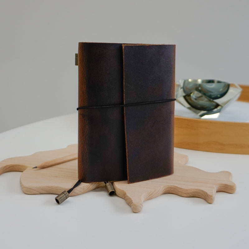 Midori A6 Journal Elastic in Waxed Buffalo Hide