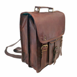 Hybrid 16″ Full Grain Leather Backpack - The Leather Trading Co.