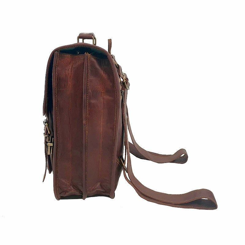 Hybrid 16″ Full Grain Leather Backpack - The Leather Trading Co.