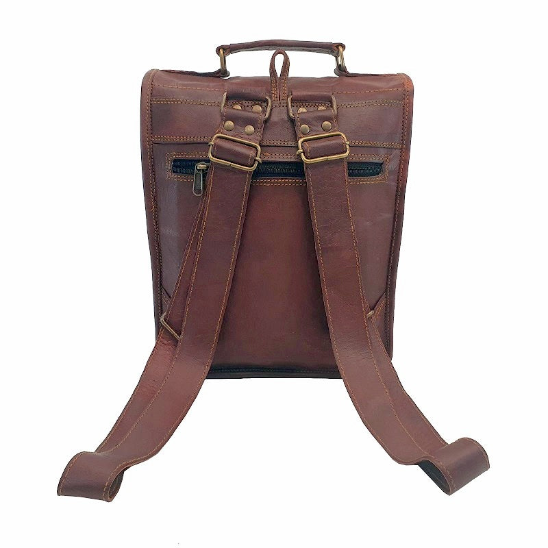 Hybrid 16″ Full Grain Leather Backpack - The Leather Trading Co.