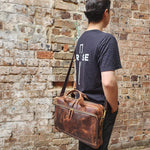 Load image into Gallery viewer, PYRMONT 16-BUFF-ZIP-LAPTOP BAG-BROWN
