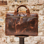 Load image into Gallery viewer, PYRMONT 16-BUFF-ZIP-LAPTOP BAG-BROWN
