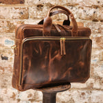 Load image into Gallery viewer, PYRMONT 16-BUFF-ZIP-LAPTOP BAG-BROWN
