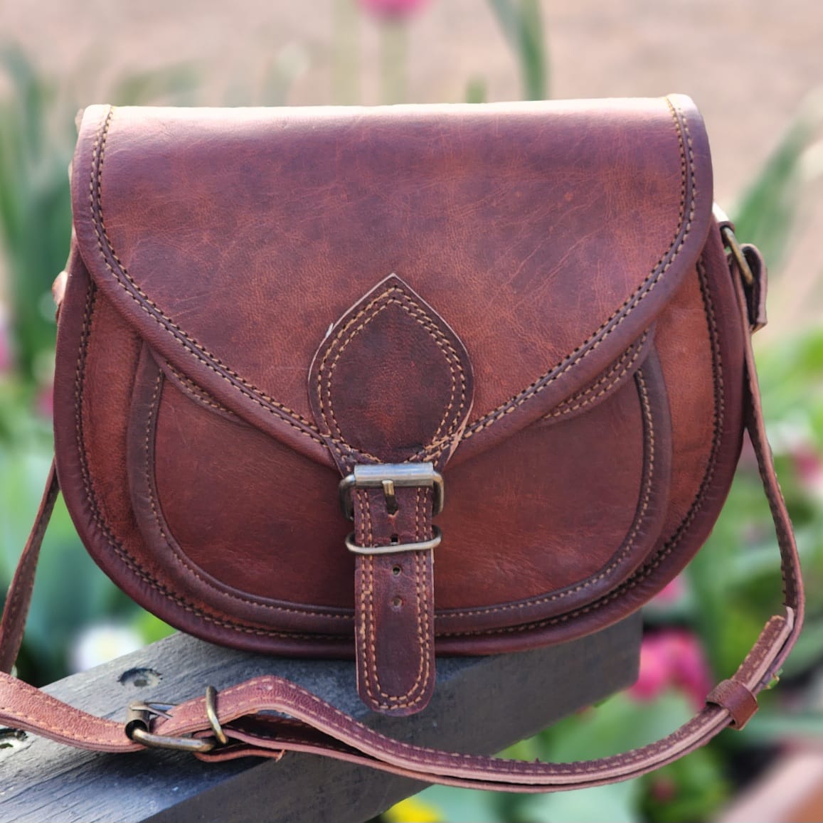 Victoria 9 GT Goat Leather Saddle Bag