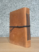 Load image into Gallery viewer, Life is Like a Bicycle Handmade Natural Leather Journal

