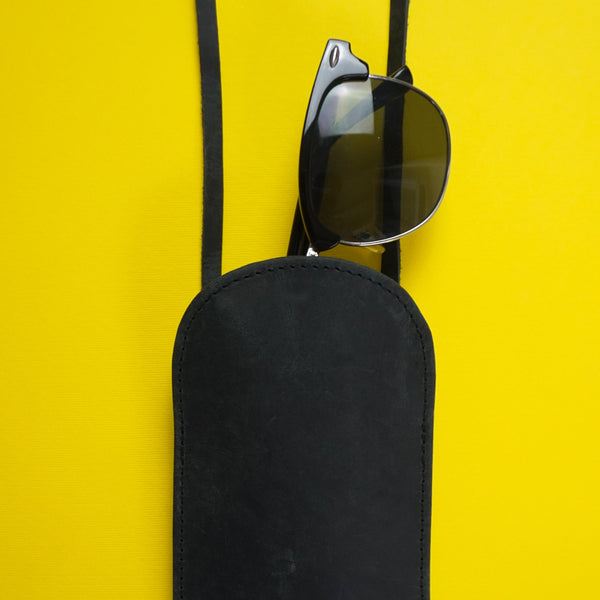 Slip Inn Glasses Case Cowhide Black