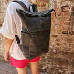 Load image into Gallery viewer, TAZZIE 18INCH-BUFFALO-ROLLTOP-BLACK-BACKPACK
