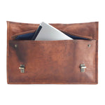Load image into Gallery viewer, The Big Pommie 16-inch Old School Leather Satchel Bag
