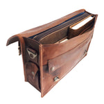 Load image into Gallery viewer, The Big Pommie 16-inch Old School Leather Satchel Bag
