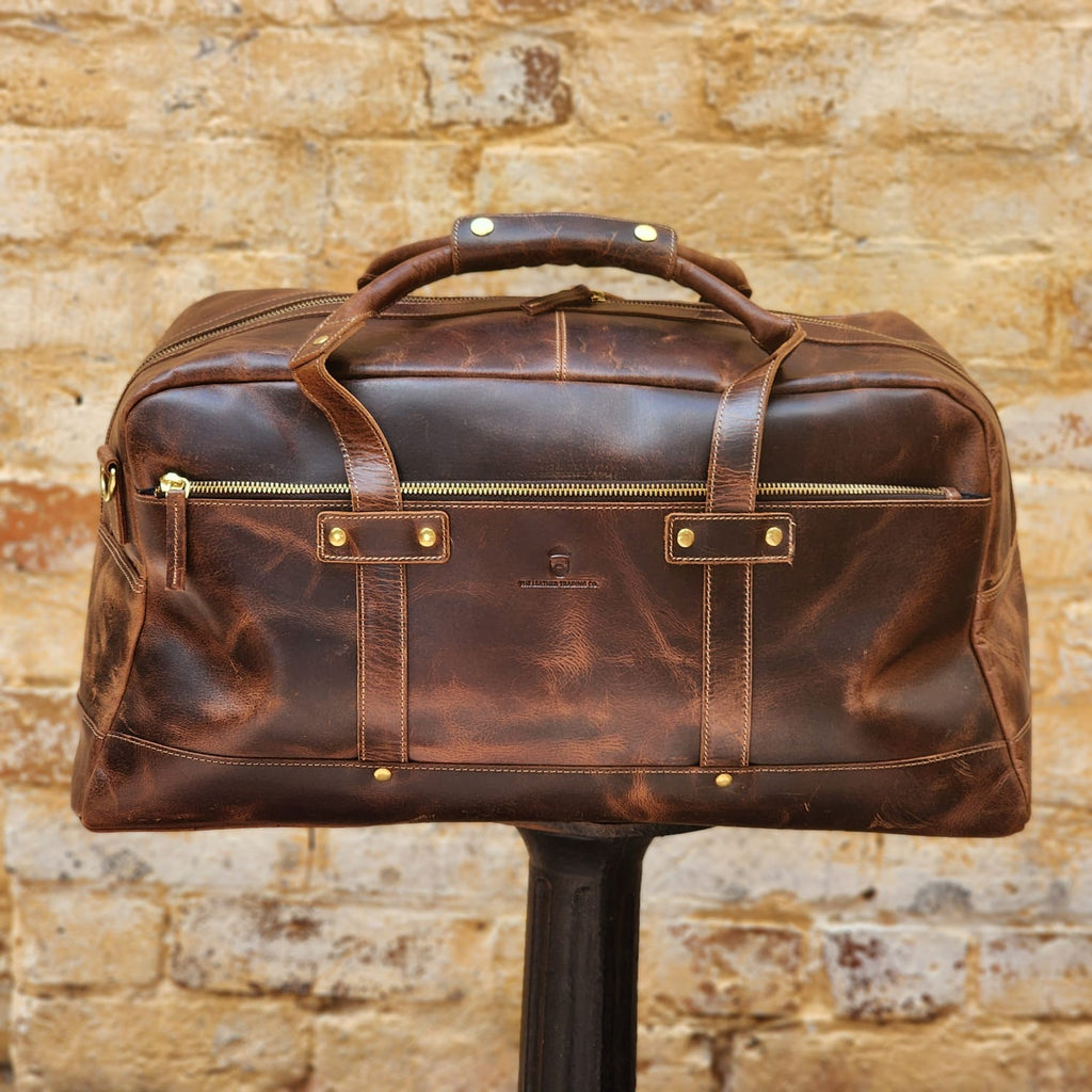 ULURU 50CMM BUFFALO TRAVEL AND GYM DUFFLE BAG - BROWN