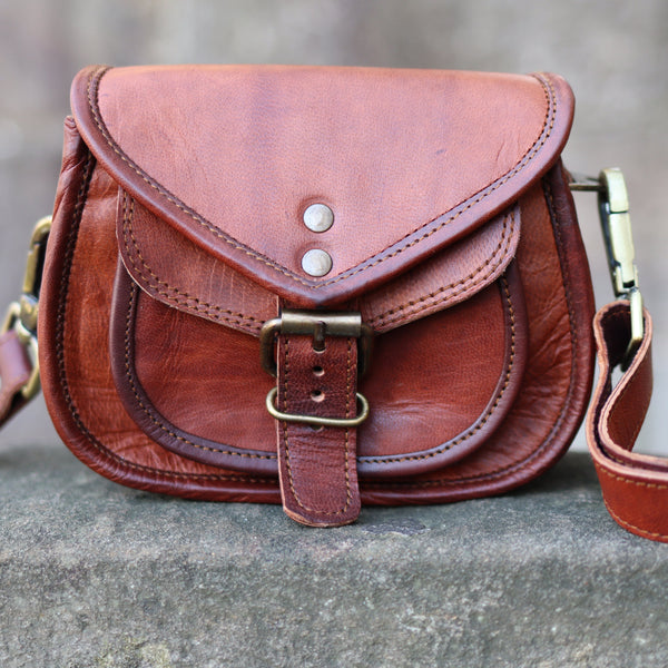 Victoria 7 Inch Saddle Bag -Goat hide